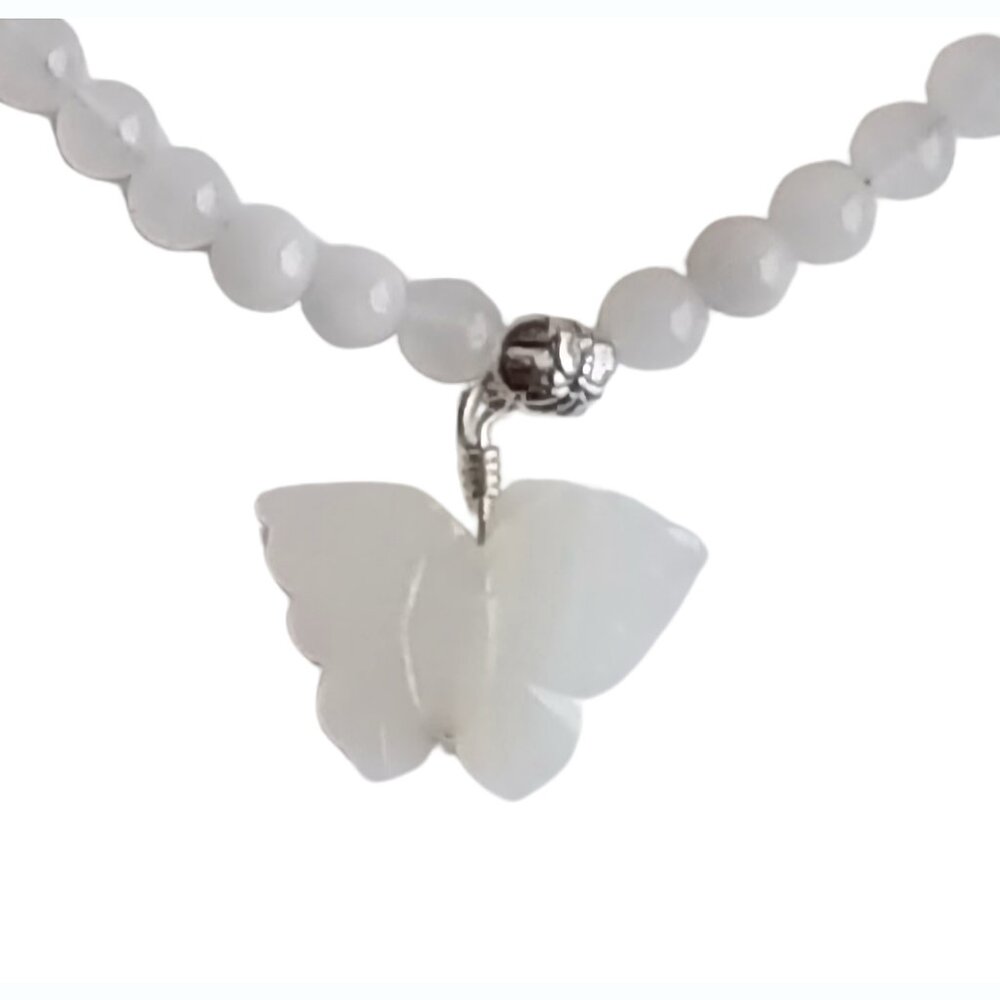 Snow Quartz Butterfly Necklace 4286